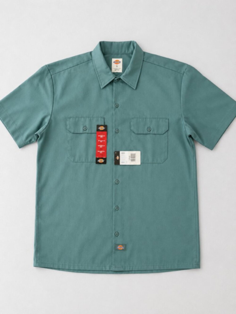 NWT Dickies Green Short Sleeve Work Shirt L Utility Workwear